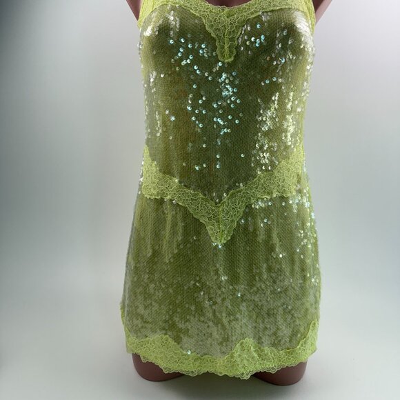 Victoria's Secret Sequin Spaghetti Straps Shimmer Mini Slip Dress - Picture 4 of 11